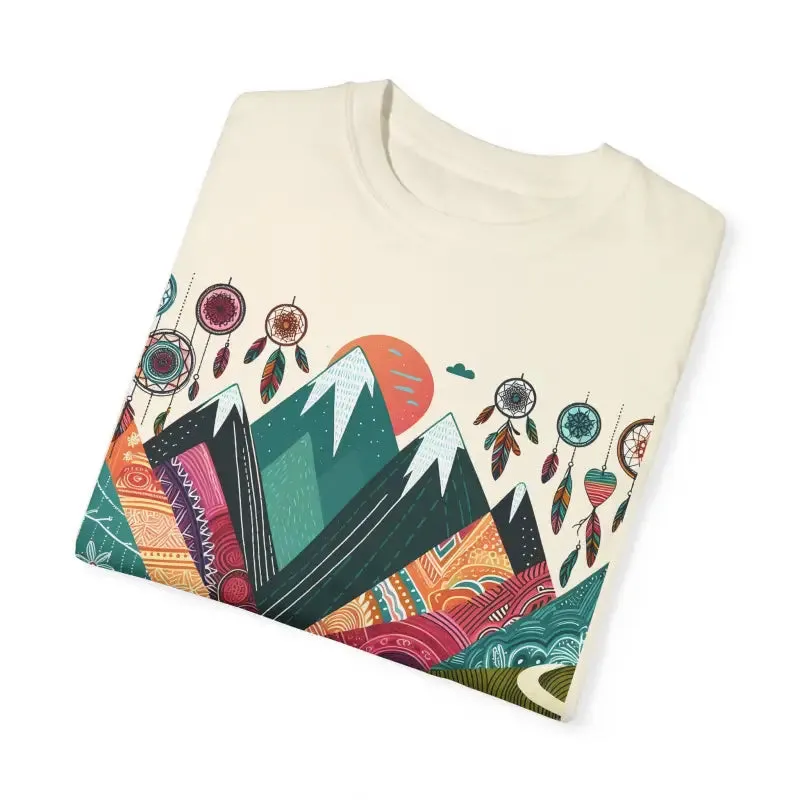 Boho Mountain Trekking Unisex Garment Dyed Tee