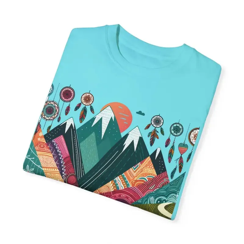 Boho Mountain Trekking Unisex Garment Dyed Tee