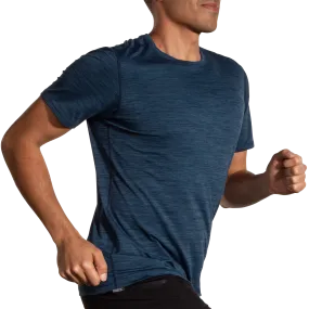 Brooks | Luxe Short Sleeve | Men's | Heather Blue Slate