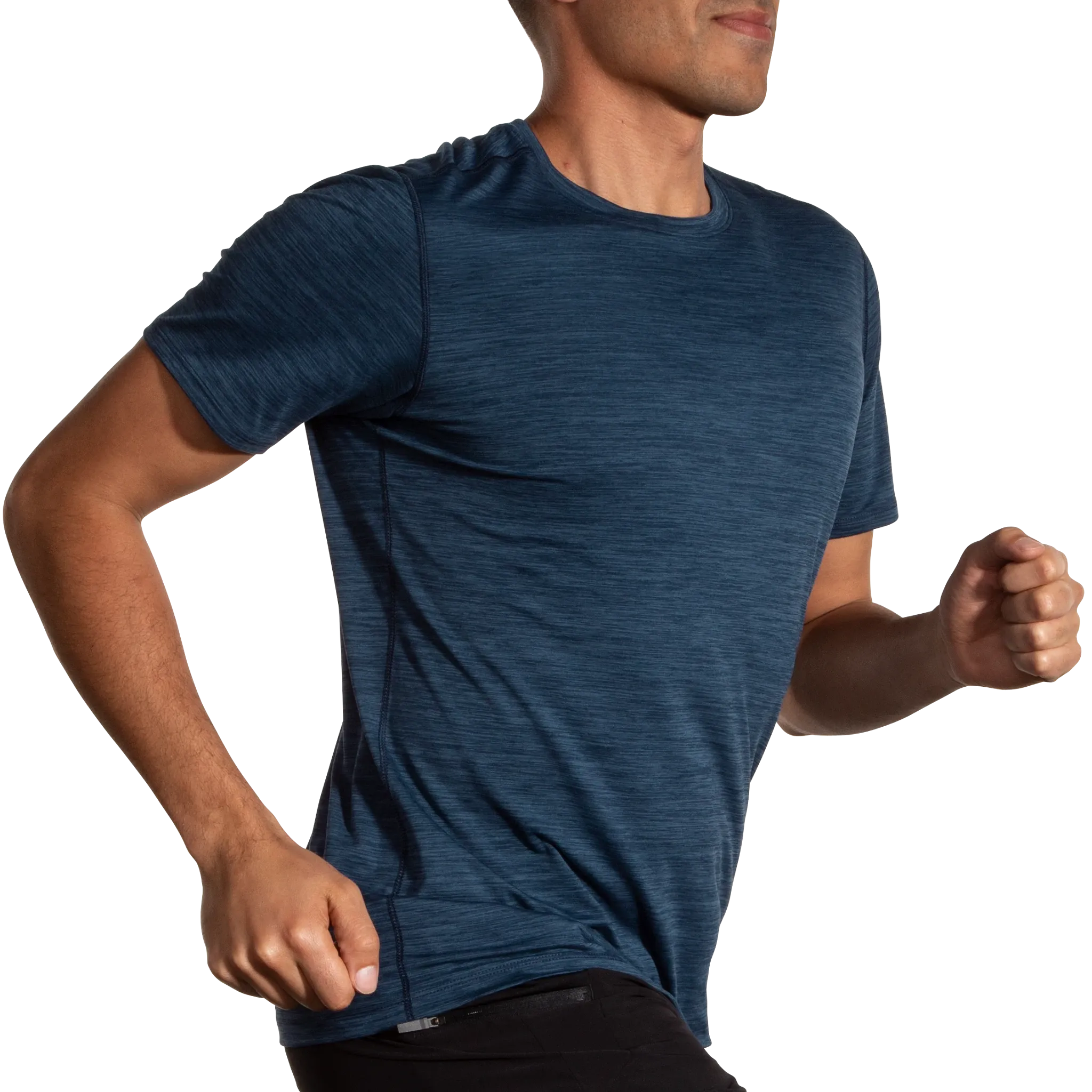 Brooks | Luxe Short Sleeve | Men's | Heather Blue Slate
