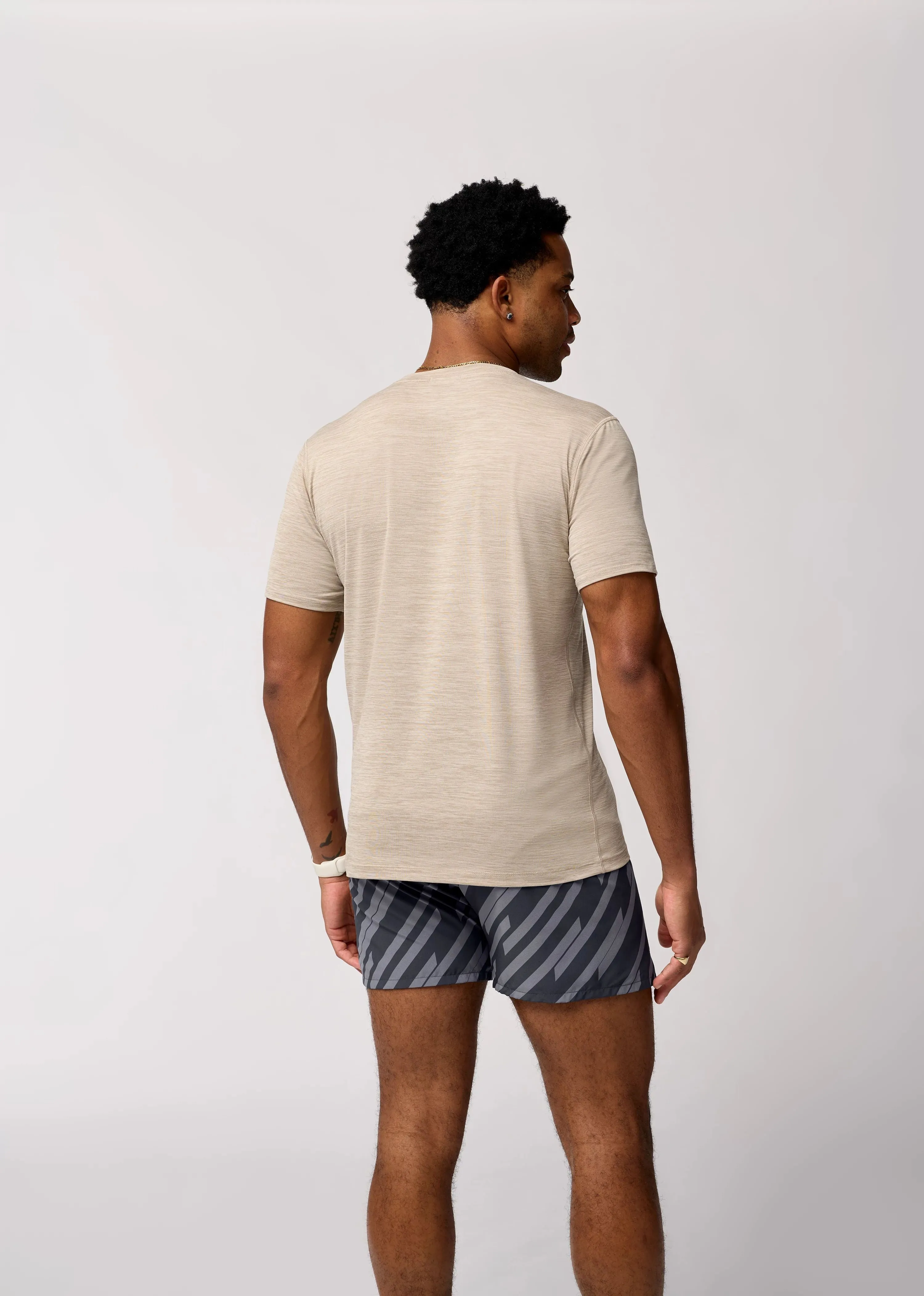 Brooks | Luxe Short Sleeve | Men's | Heather Sand Dune