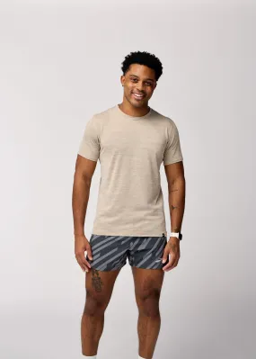 Brooks | Luxe Short Sleeve | Men's | Heather Sand Dune