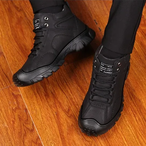 Cuzcare Men Orthopedic Snow Boots Plush Outdoor Ankle Winter Shoes