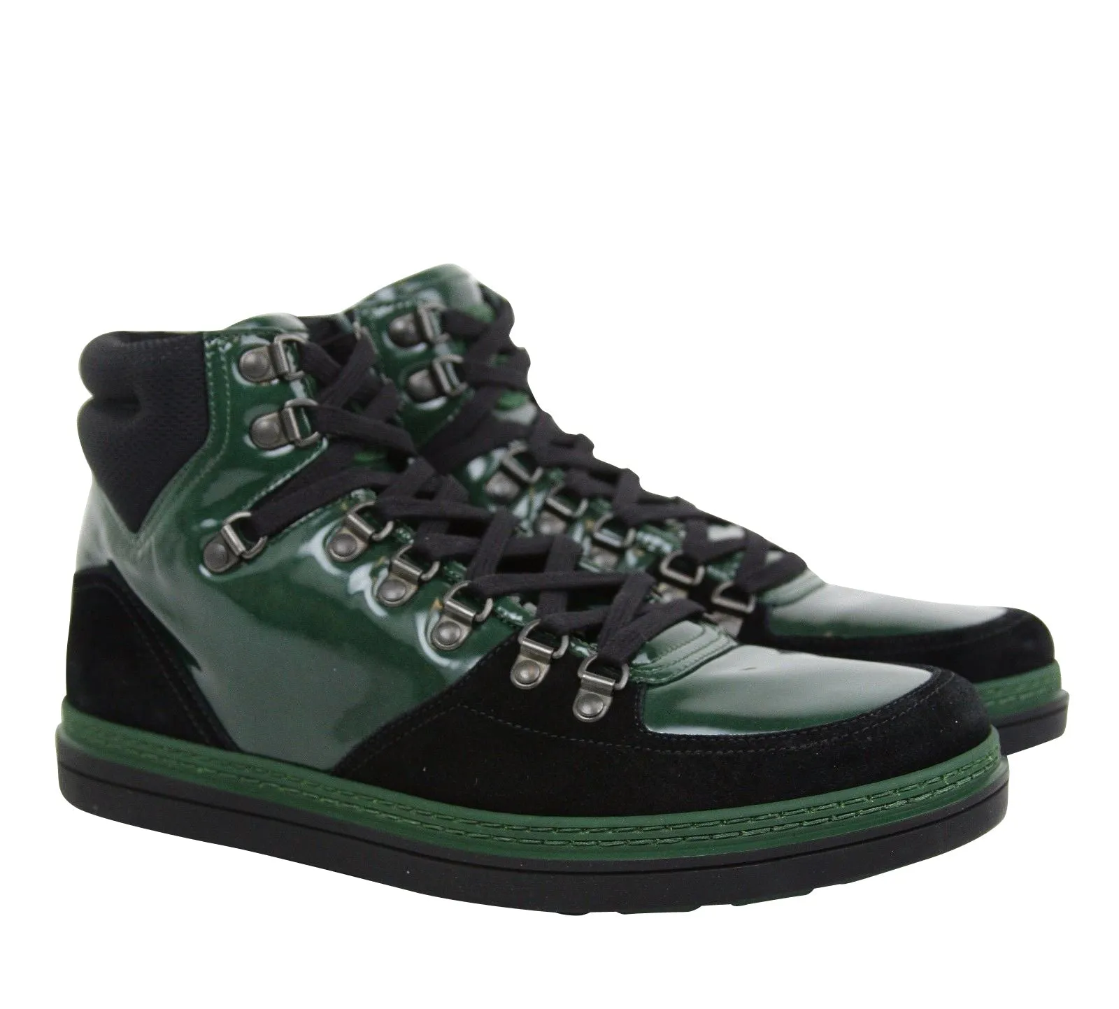 Gucci Men's Contrast Combo High top  Suede Leather Sneaker