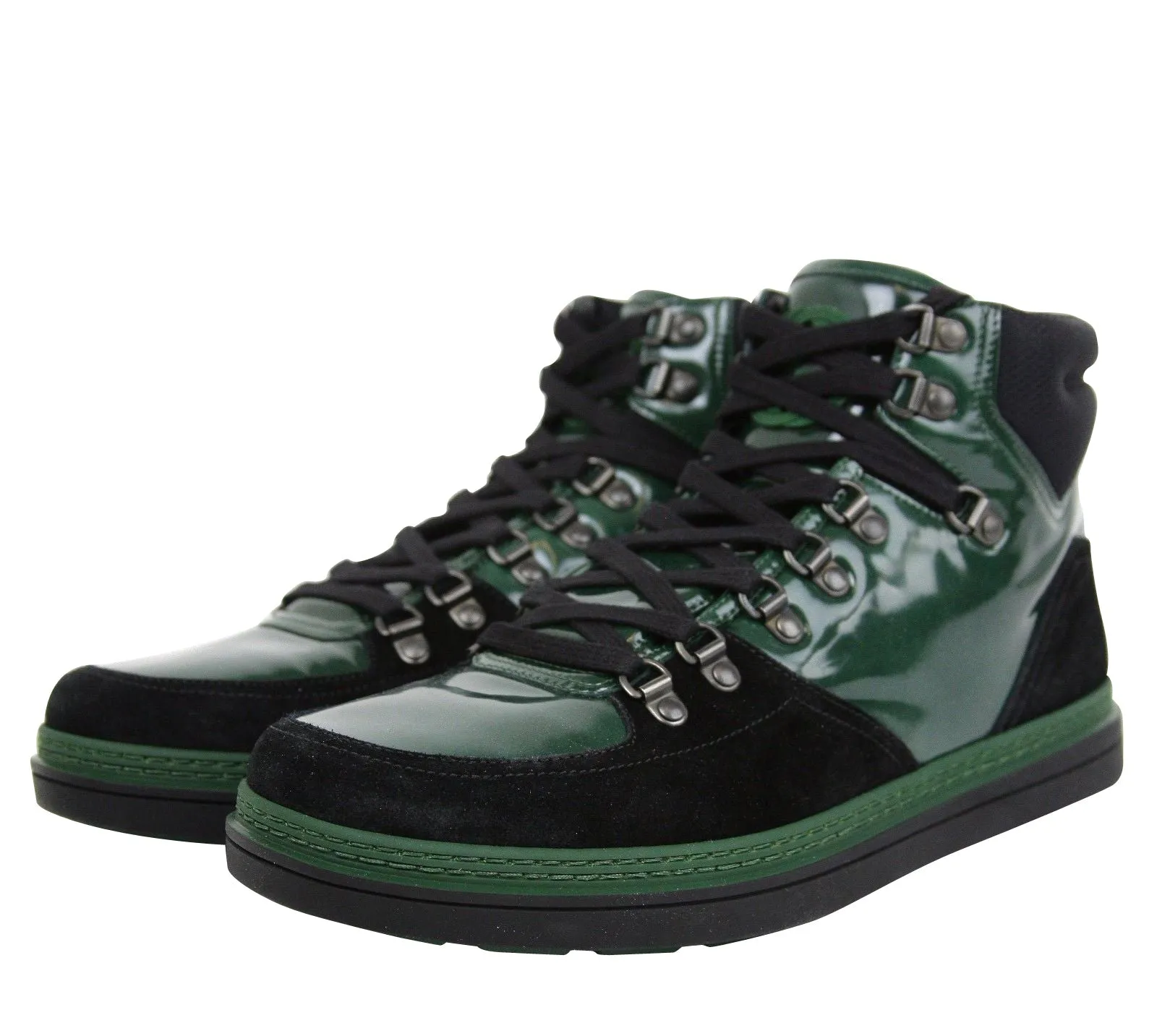 Gucci Men's Contrast Combo High top  Suede Leather Sneaker