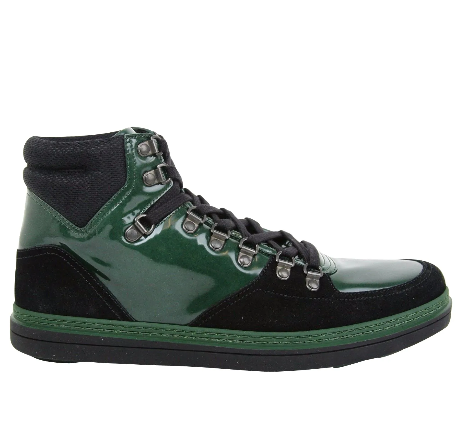 Gucci Men's Contrast Combo High top  Suede Leather Sneaker