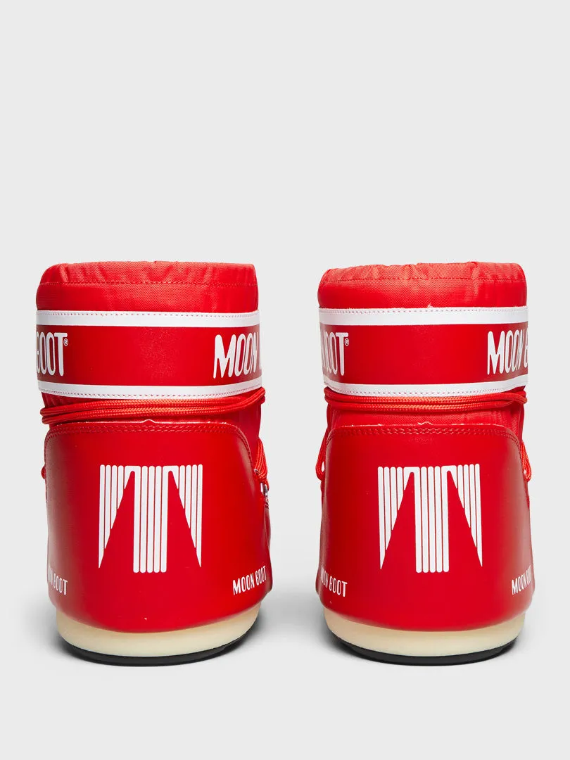 Icon Low Nylon Boots in Red
