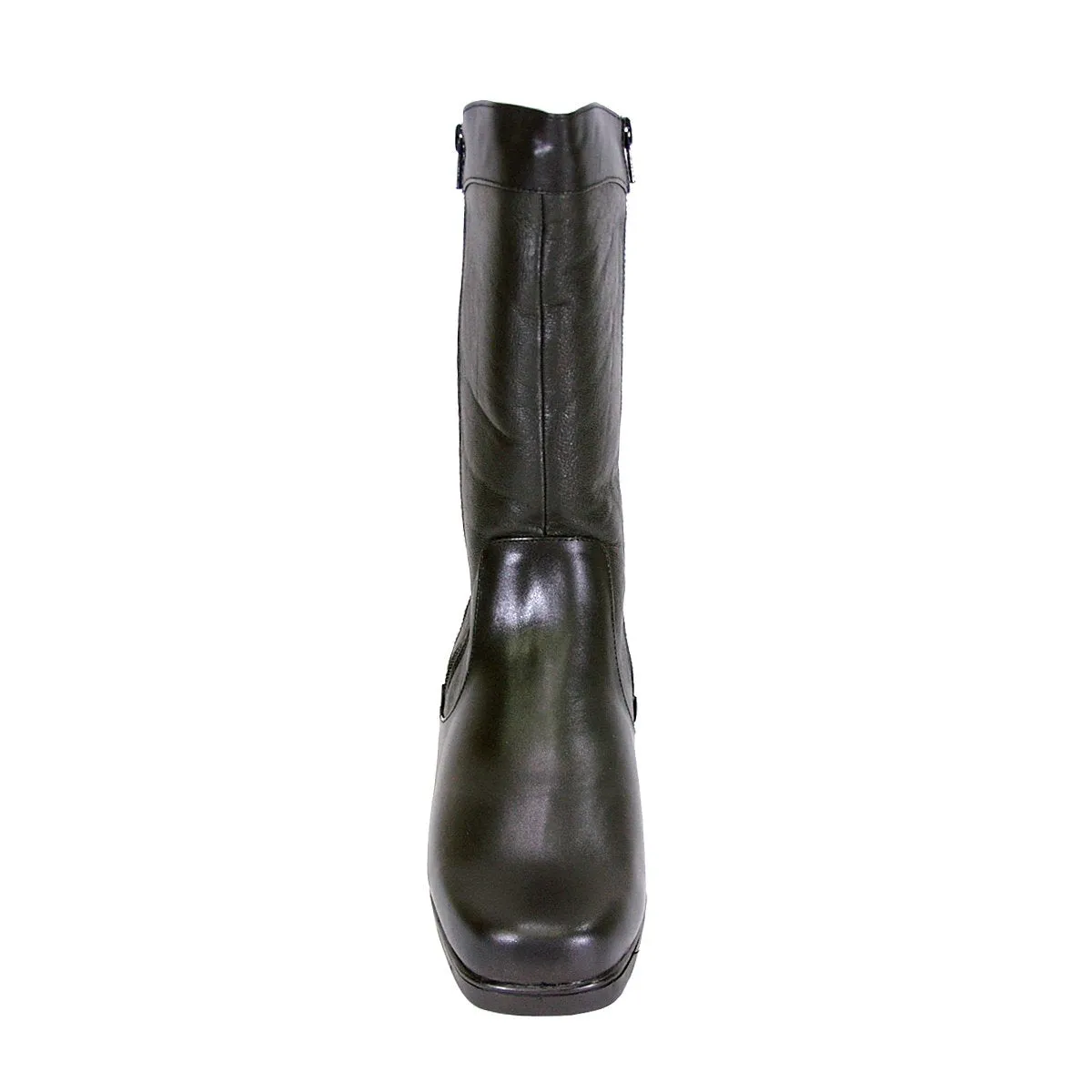 PEERAGE Maya Women's Wide Width Leather Boots with Double Zipper