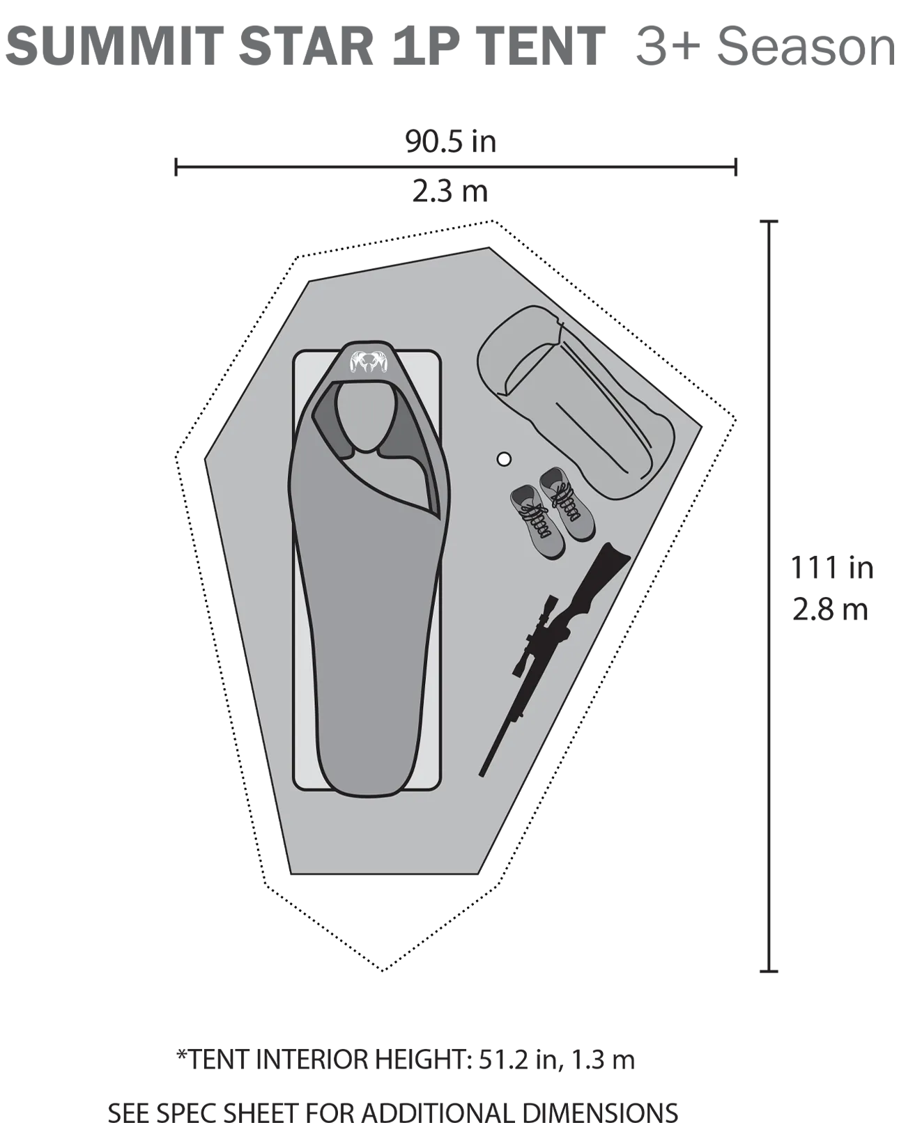Summit Star 1 Person Tent | Gunmetal-Orange