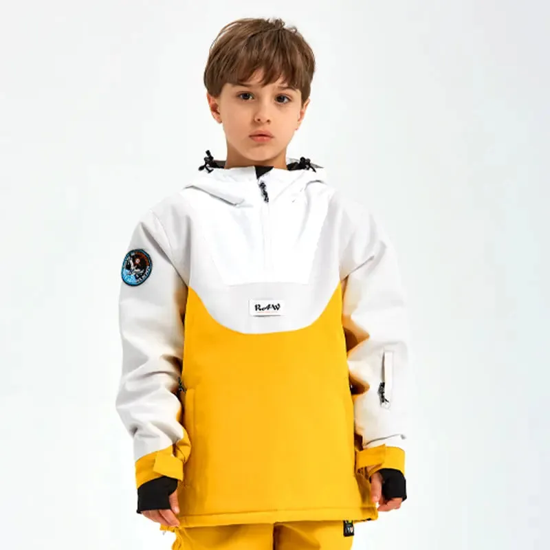 Unisex Anorak Snow Ski Jacket Kids Insulated Half-zip Snow Pullover