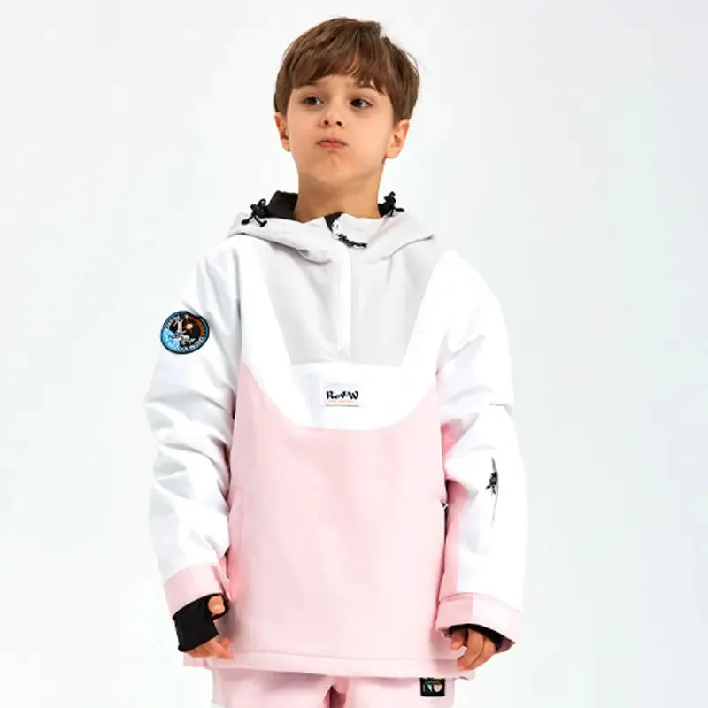 Unisex Anorak Snow Ski Jacket Kids Insulated Half-zip Snow Pullover