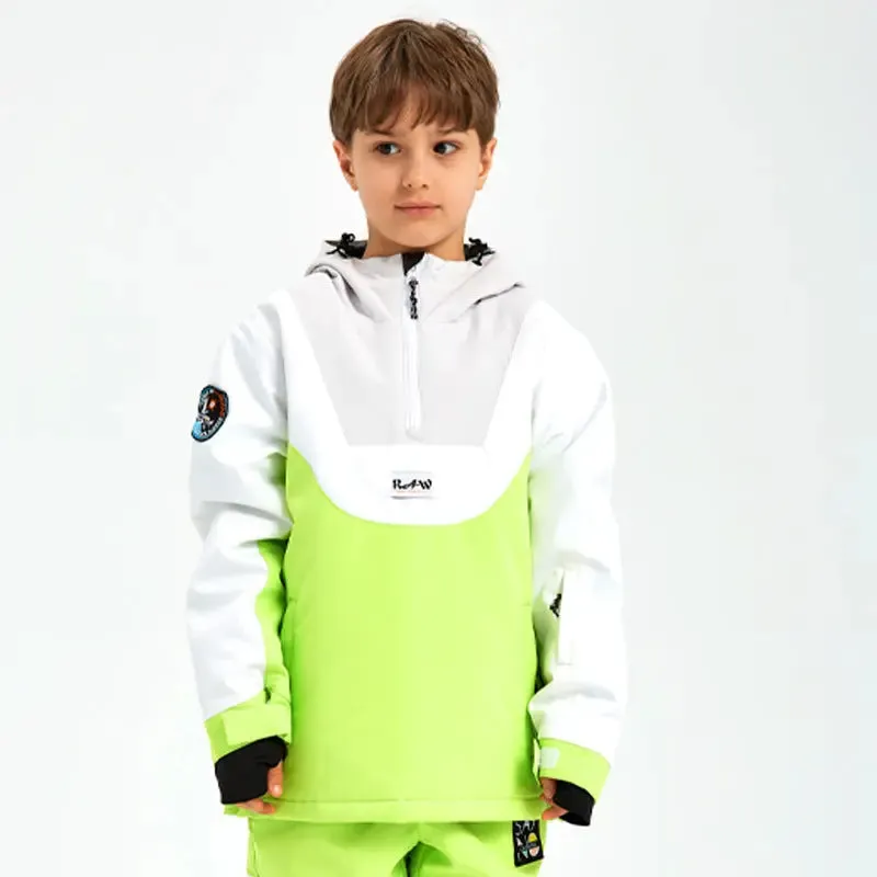 Unisex Anorak Snow Ski Jacket Kids Insulated Half-zip Snow Pullover